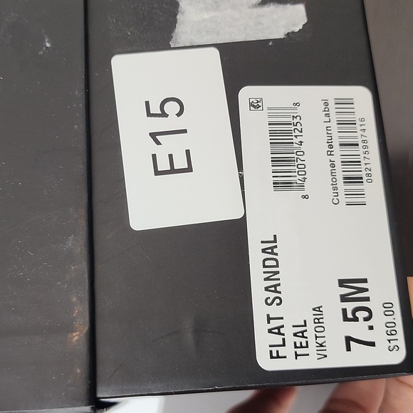 NEW AAJ By Aminah Womens Viktoria Embellished Flate Teal 7.5 Ankle strap Sandals - Picture 9 of 9